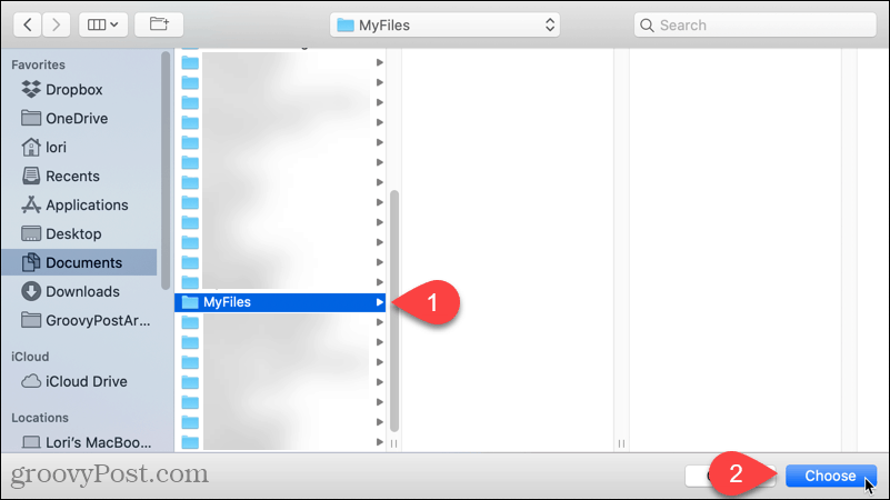 Välj standardmapp som ska öppnas i Finder på din Mac