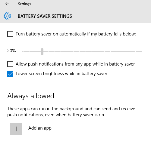Hur man konfigurerar och använder batterisparläge i Windows 10 1