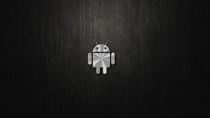 Android-logotyp med svart bakgrund 