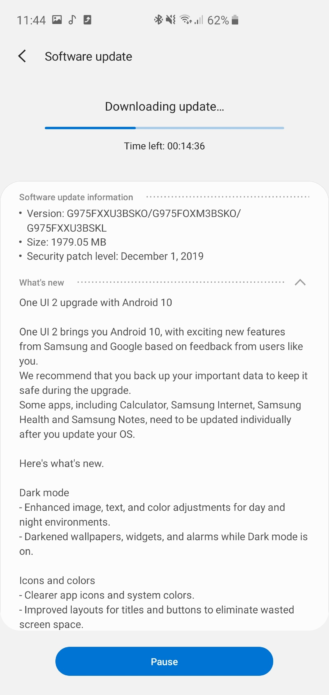 Android 10 lanseras till Samsung Galaxy S10-serien (Uppdatering: T-Mobile 5G-variant) 4