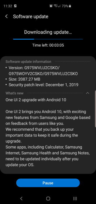 Android 10 lanseras till Samsung Galaxy S10-serien (Uppdatering: T-Mobile 5G-variant) 2