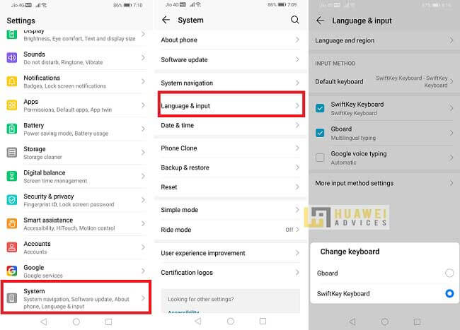 Cara Mengubah Keyboard di ponsel Android Huawei (Kehormatan) Anda 1