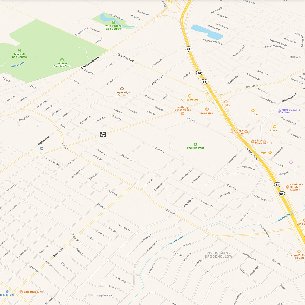 Contoh perubahan pada aplikasi Maps Apple
