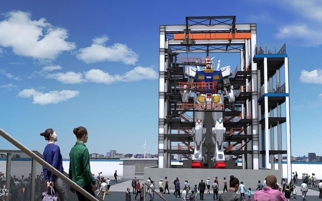 Robot Gundam 60 kaki yang berjalan sedang dibangun di Jepang