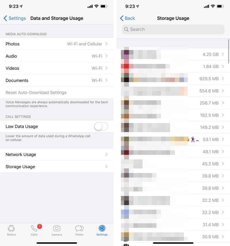 Hur man frigör iPhone-lagring och raderar WhatsApp-dokument och data 1