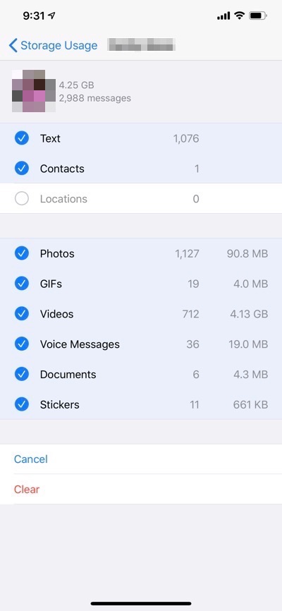 Hur man frigör iPhone-lagring och raderar WhatsApp-dokument och data 2