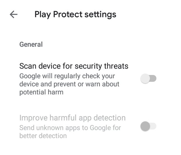 Inaktivera Google Play Protect / 