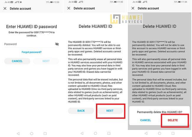 Cara Menghapus akun Huawei ID saya 2