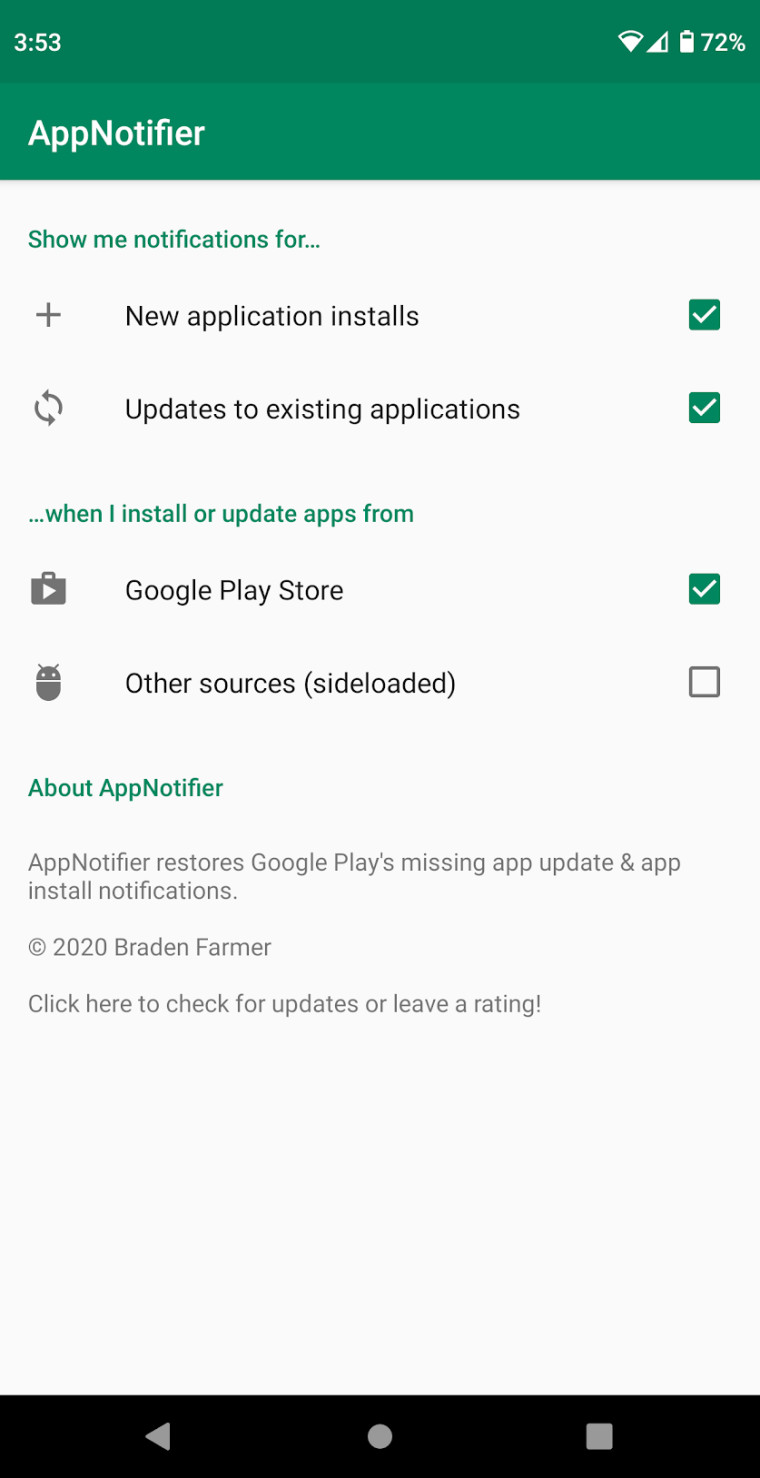 Aplikasi gratis ini memungkinkan Anda mengembalikan pemberitahuan pembaruan Google Play 3