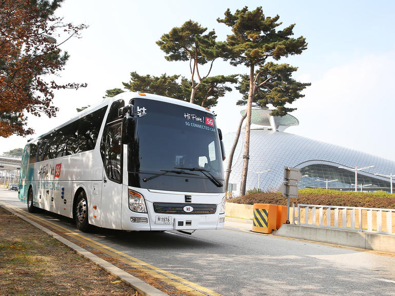 KT menguji bus tanpa pengemudi di bandara Korea