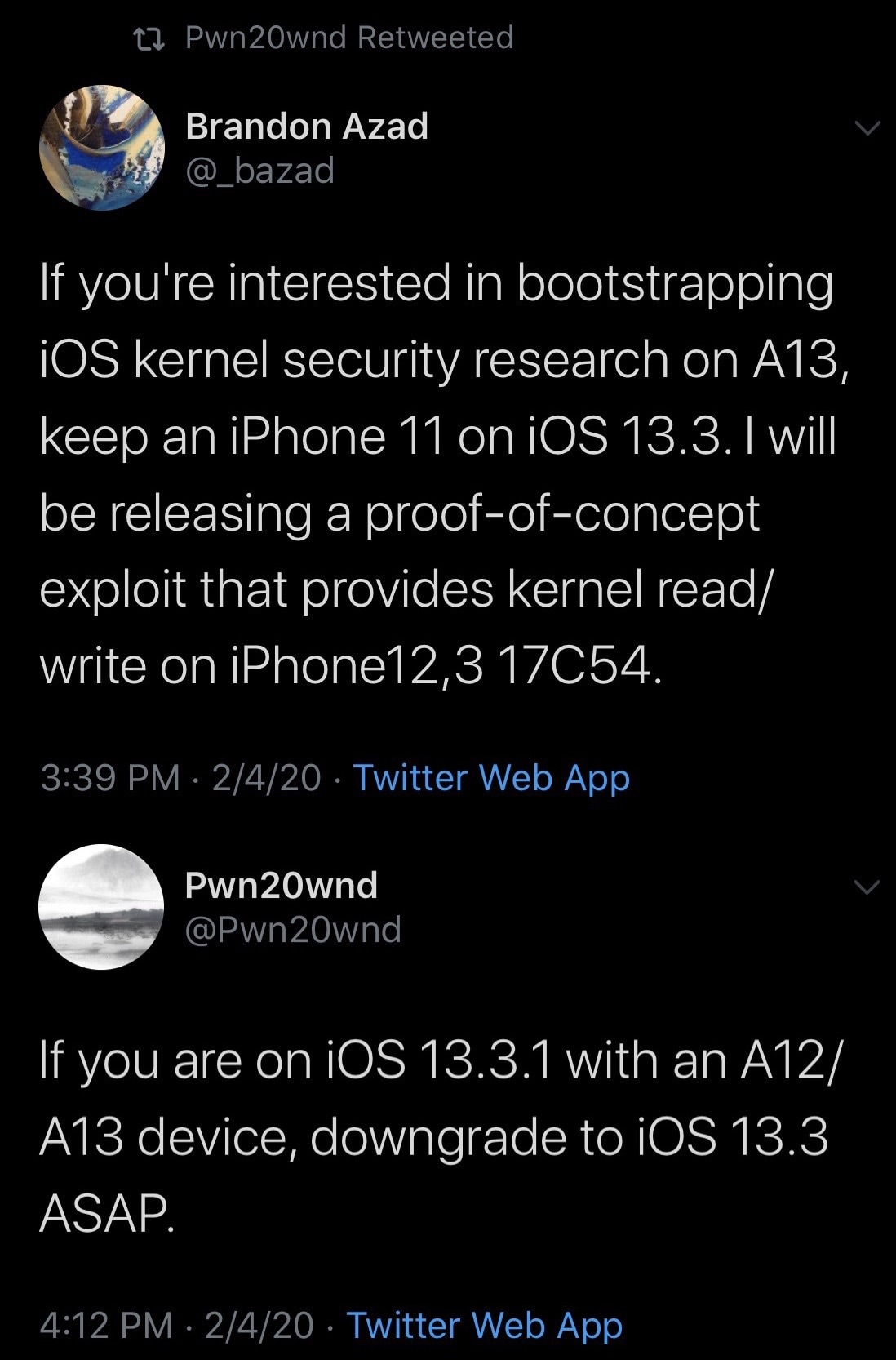Brandon Azad planerar att släppa en ny exploit för iPhone 11 på iOS 13.3 3