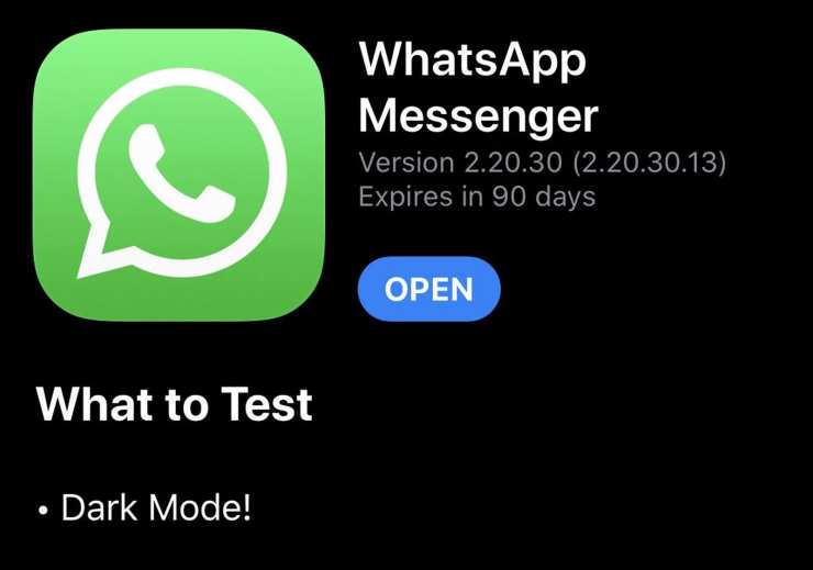 WhatsApp aktiverar mörkt läge i den senaste beta för iPhone 2