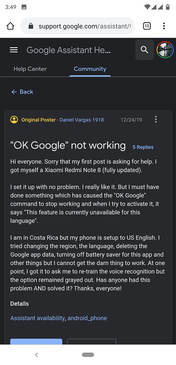 asisten google tidak bekerja