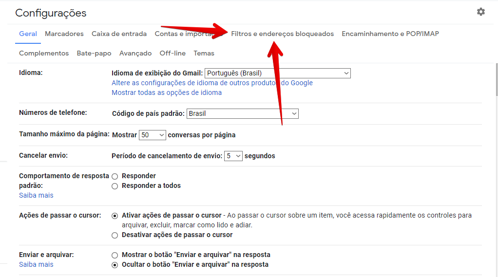 akses menu filter gmail