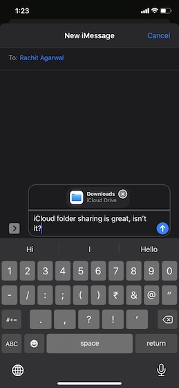 Bagikan Folder iCloud melalui iMessage