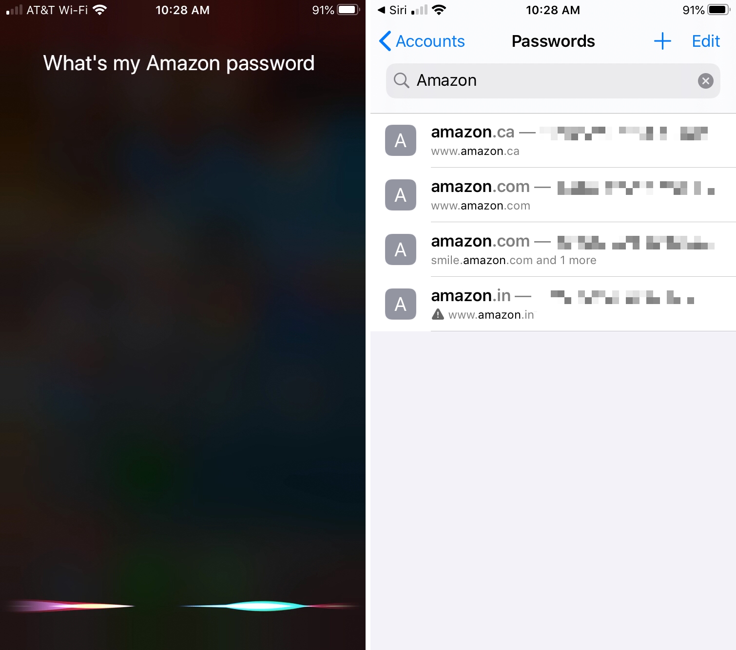 Whats My Amazon Kata sandi Siri iPhone