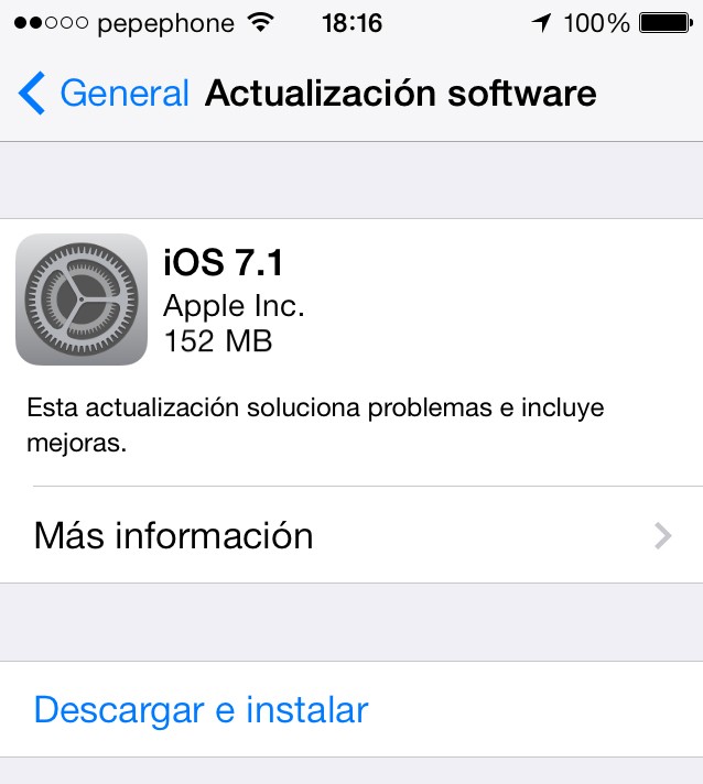 iOS 7.1 iPhone - Pembaruan
