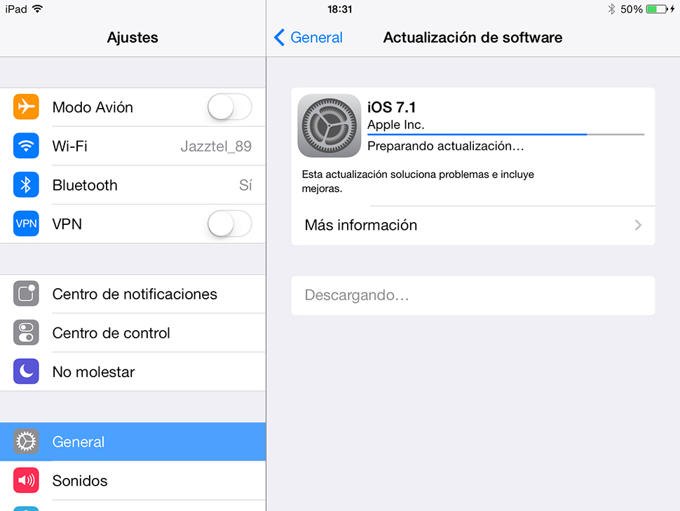 iOS 7.1 iPad - Pembaruan