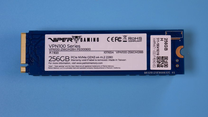 Ikhtisar NVMe M.2 SSD Viper VPN100 256 GB 10