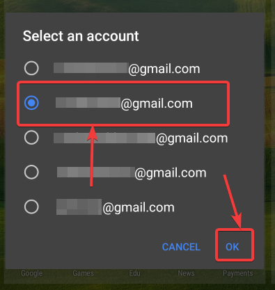 Välj ett Gmail-konto