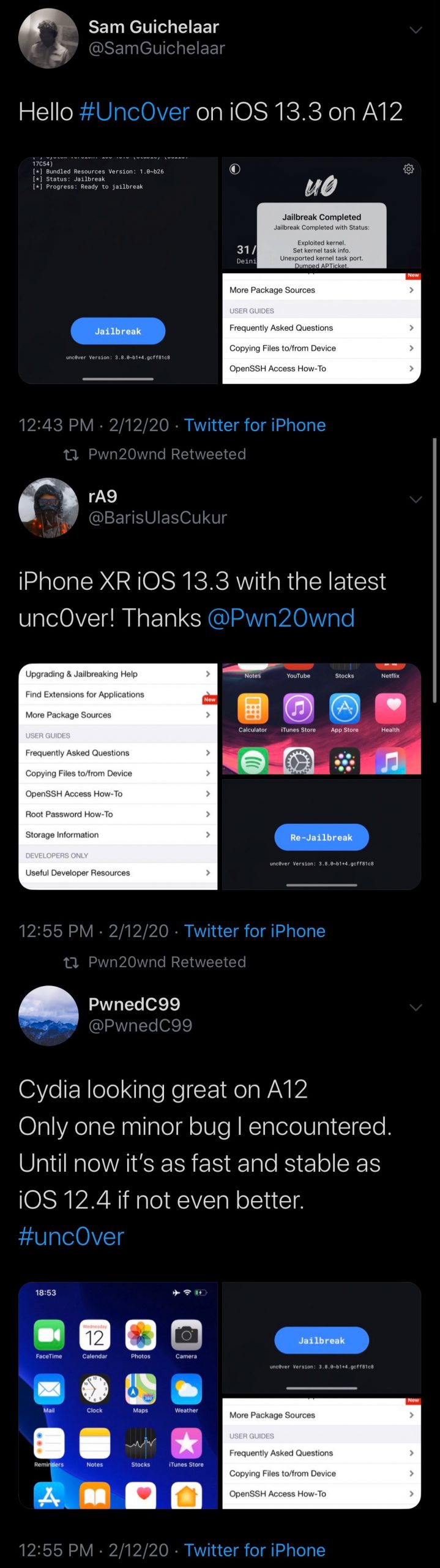Unc0ver memasuki pengujian internal dengan dukungan untuk A12 (X) -A13 yang menjalankan iOS 13.0-13.3 5