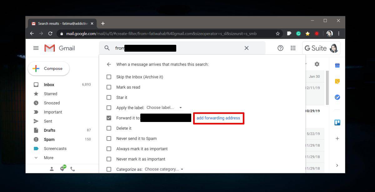 Cara meneruskan email secara otomatis dari alamat tertentu di Gmail