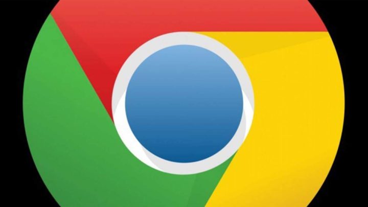 Latar belakang hitam logo Chrome
