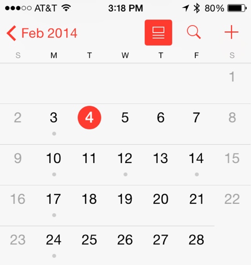 iOS 7.1 Beta 5 - Kalender