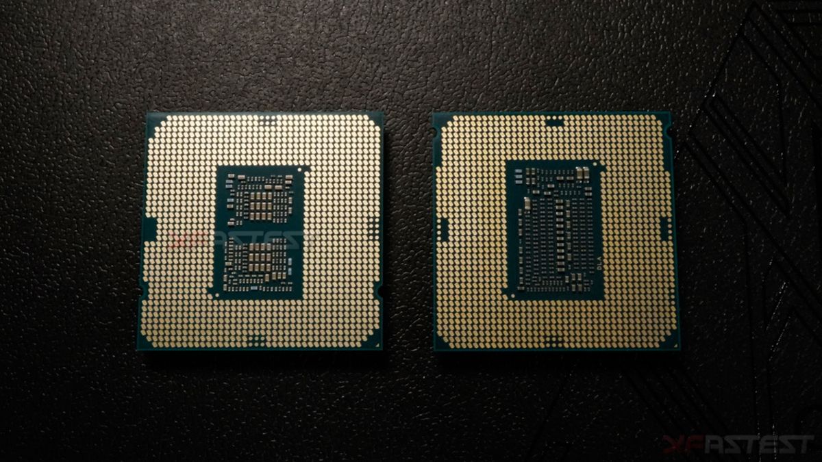 Närbild av Intel Core i9-10900-processor som ser ut 1
