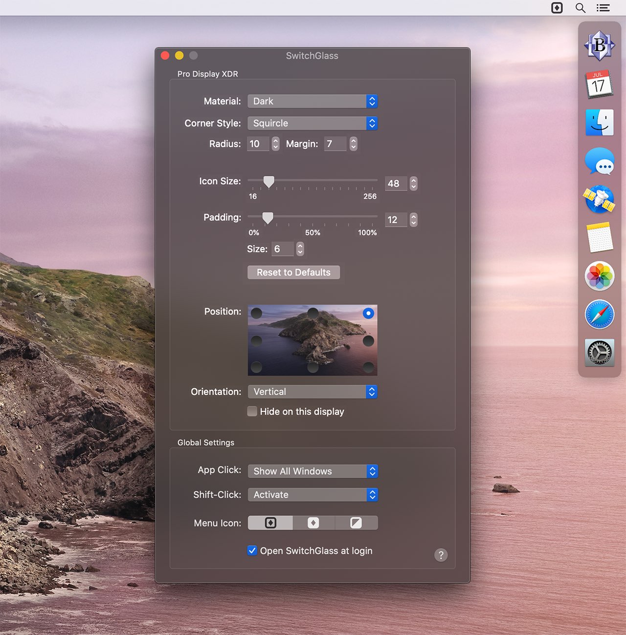 SwitchGlass är en speciell applikationsomkopplare för din Mac med många anpassningsalternativ 4