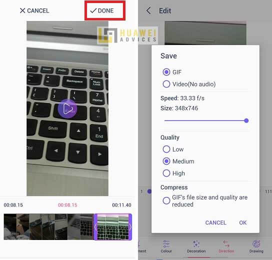 Cara Membuat GIF, Membalikkan GIF pada perangkat Huawei (Honor) apa pun 2