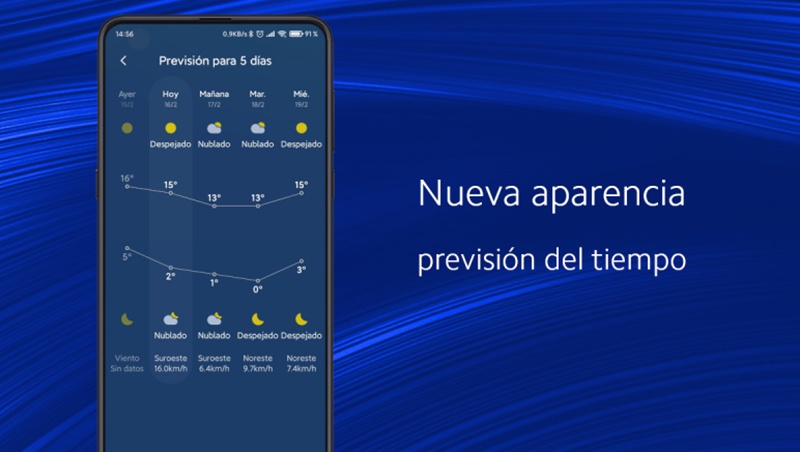 Aplikasi cuaca MIUI 11 baru