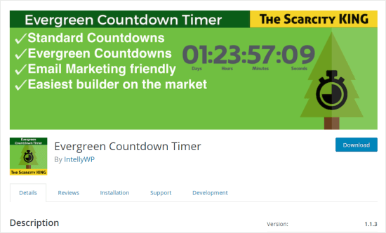 Plugin Evergreen Countdown Timer