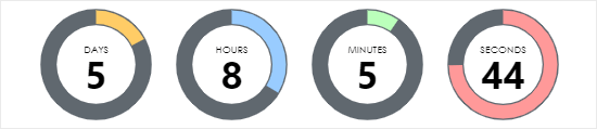 Contoh penghitung waktu yang dibuat menggunakan Countdown Builder