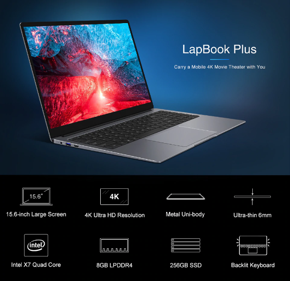 Ulasan filistin Chuwi LapBook Plus: ultrabook mid-budget dengan layar 4K 6