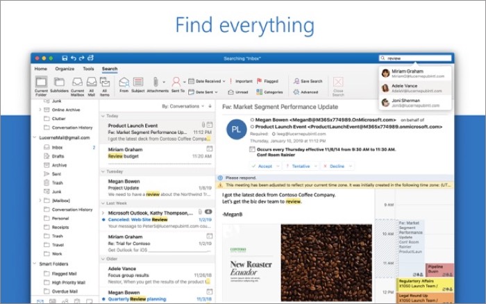 Microsoft Outlook Mac E-postapplikation