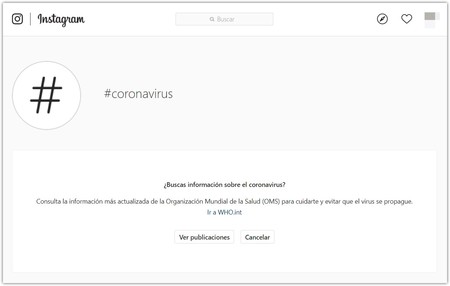 Instagram Peringatan coronavirus