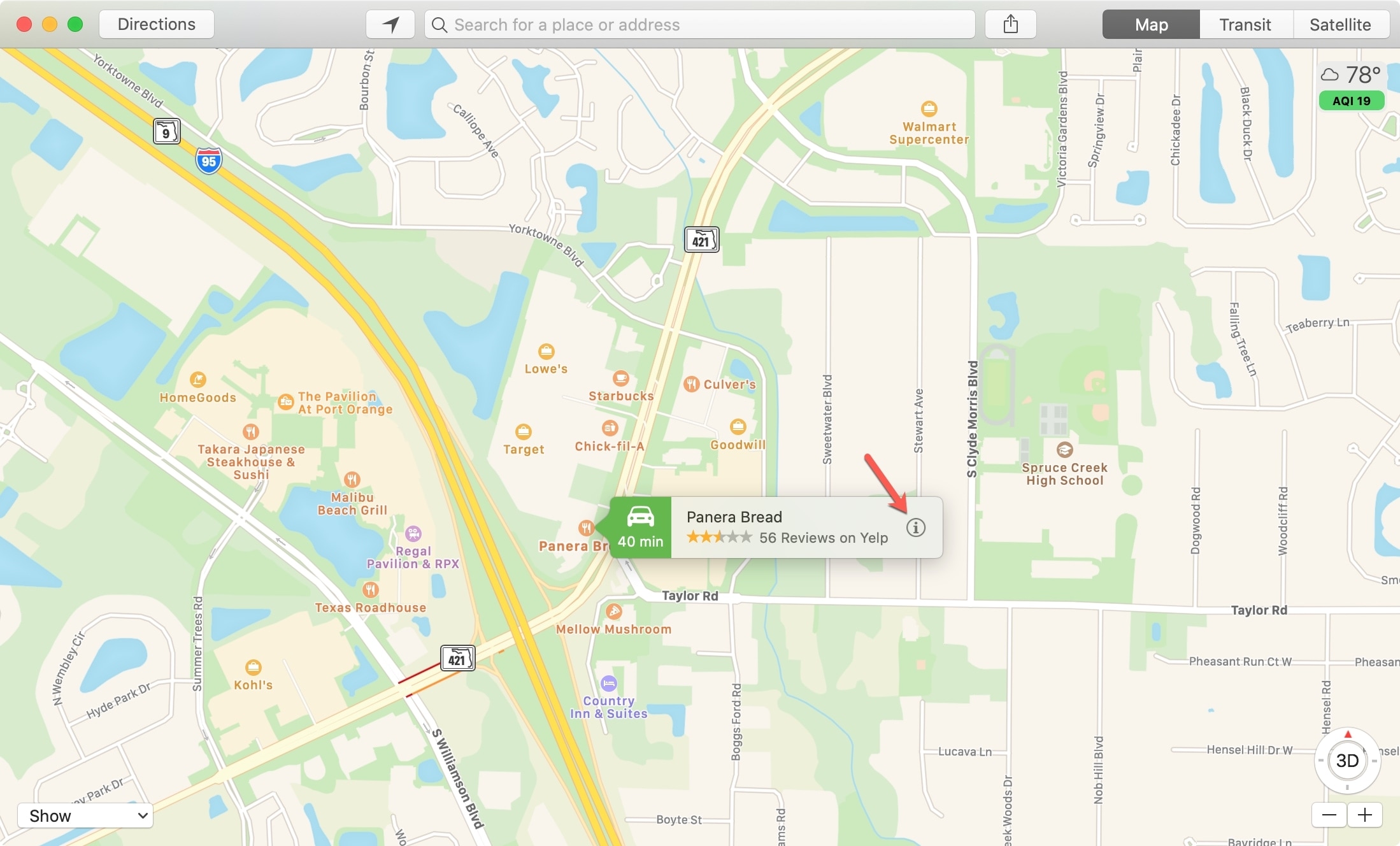Informasi Lokasi Peta Mac
