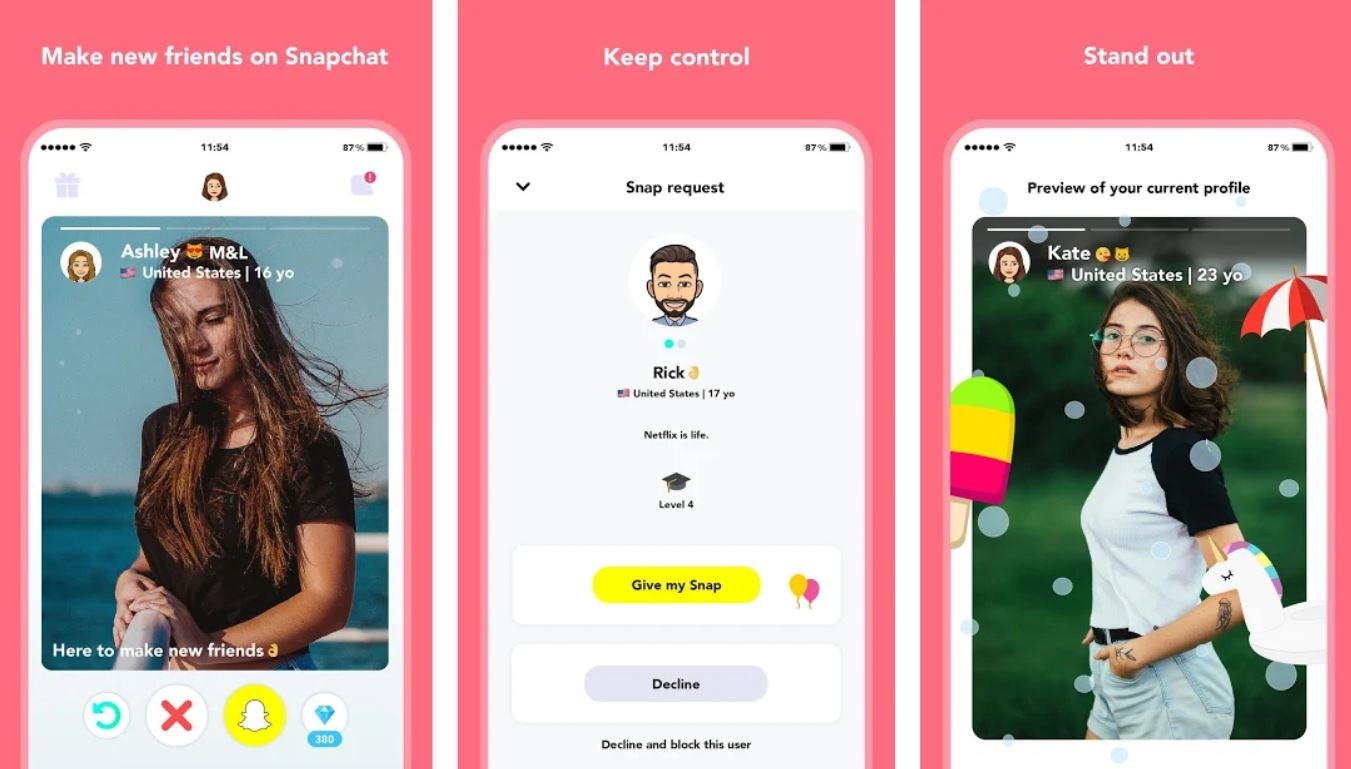 Beginilah cara "Hoop" bekerja, Tinder untuk Snapchat yang sangat populer 2