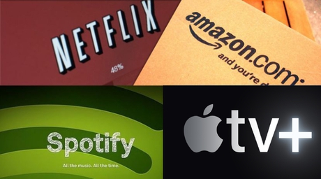 Hur många kunder har Netflix, Amazon, Spotify och Apple?  1