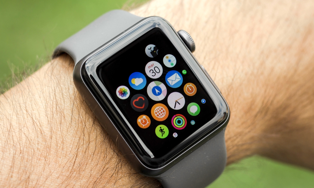 Apple Watch On Wrist With App Grid