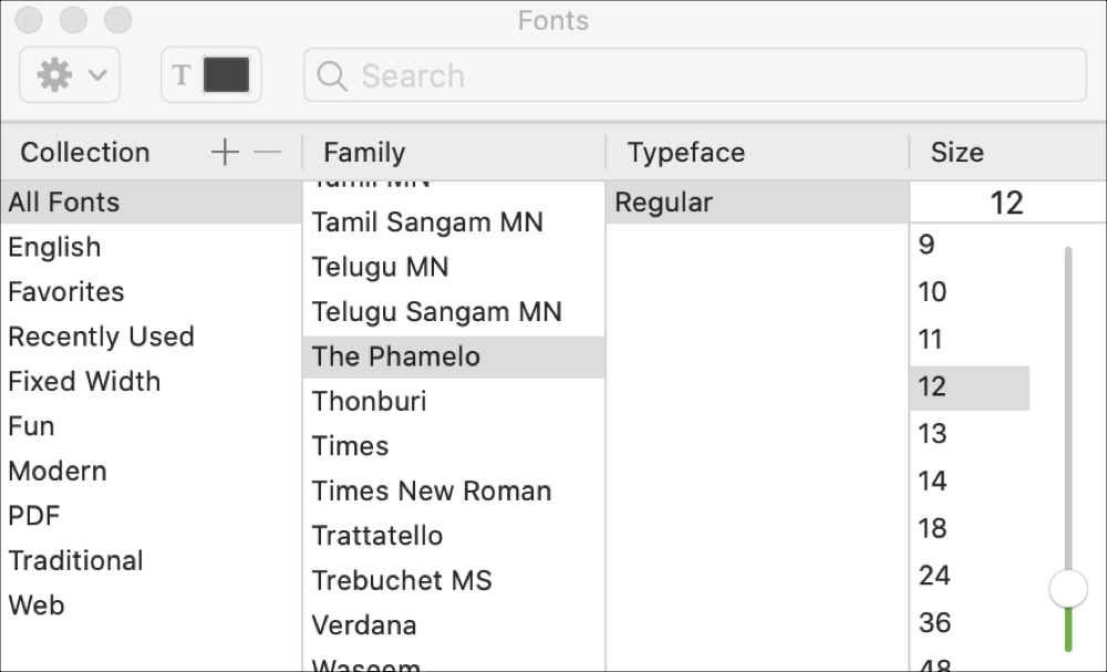 Daftar Font pada Mac