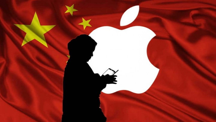 Ilustrasi masalah gambar di China dengan coronavirus dan Apple, di iPhone baru Anda