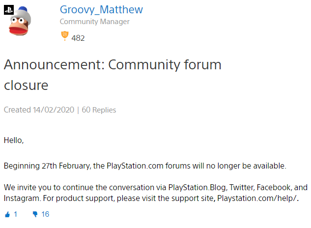 Forum PlayStation akan Shut Down pada 27 Februari 1
