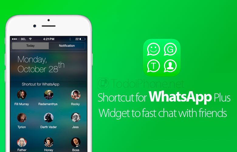Gunakan WhatsApp untuk iPhone dari Widget untuk Notification Center 2