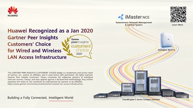 Huawei Diakui sebagai Januari 2020 Gartner Peer Insights Pilihan Pelanggan untuk Infrastruktur Akses Kabel dan Nirkabel 2