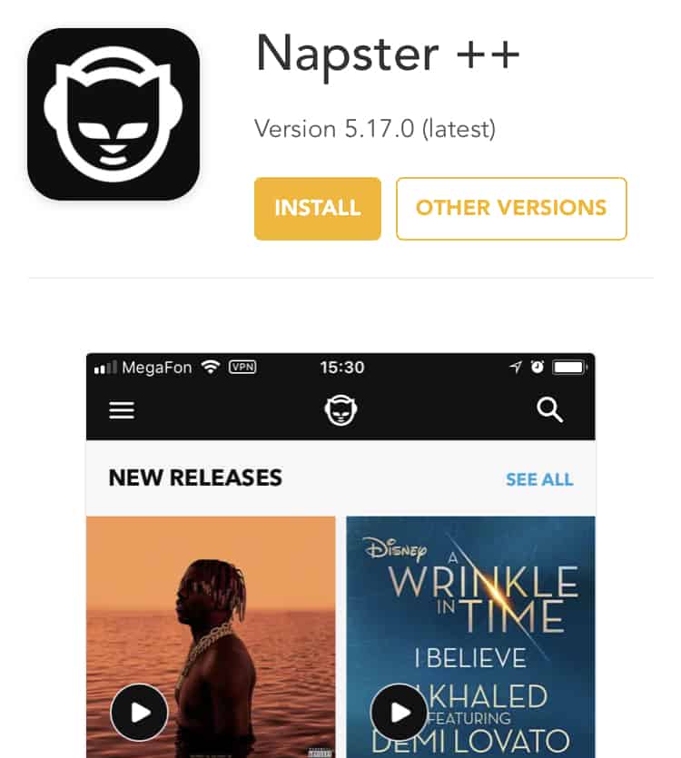 Install Napster++ on your iPhone, iPad without jailbreak - No Jailbreak