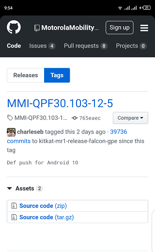 Kode sumber kernel Moto One Hyper Android 10 Motorola dirilis 2