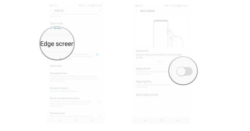 Inaktivera Galaxy Note 8's Edge Screen 2