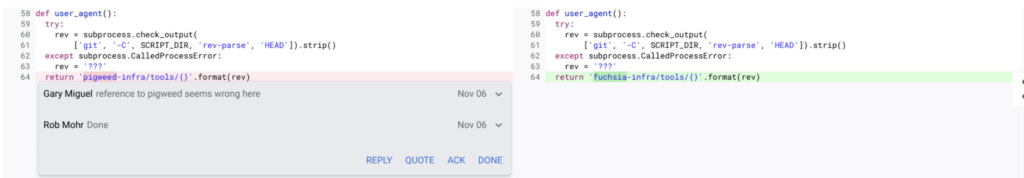 Repositori kode Chromium dan kode yang diusulkan dari sistem operasi 'pigweed'